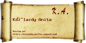Kálazdy Anita névjegykártya